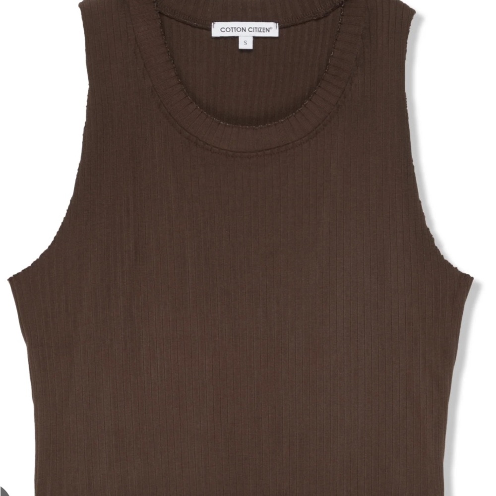 NEW (out of poly) Cotton Citizen Ibiza Chocolate Brown/Espresso Ribbed Tank Top